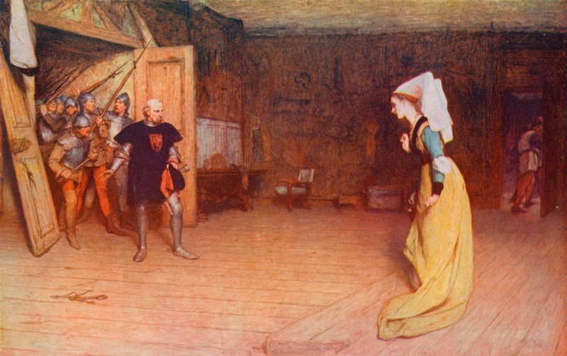 Shakespeare: Talbot og grevinden af Auvergne, kong Henrik VI, del I, 2. akt, scene 3 (farve litho) af William Quiller (after) Orchardson