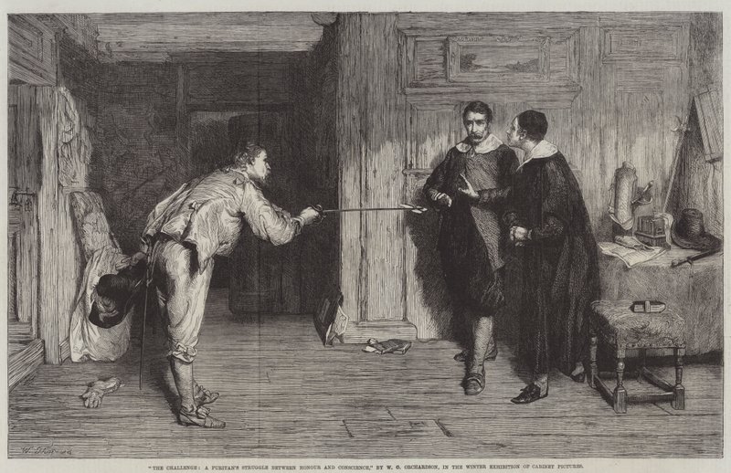 Udfordringen, en puritaners kamp mellem ære og samvittighed af William Quiller Orchardson