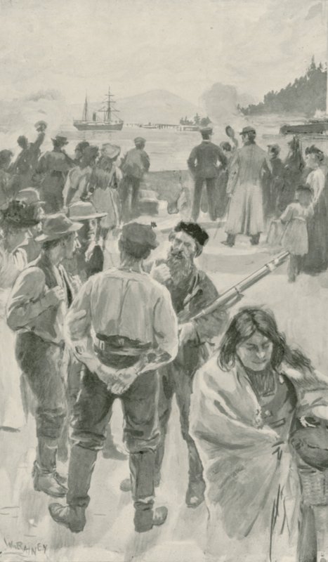 Ankomsten af det årlige skib til Fort York, Hudson Bay af William Rainey