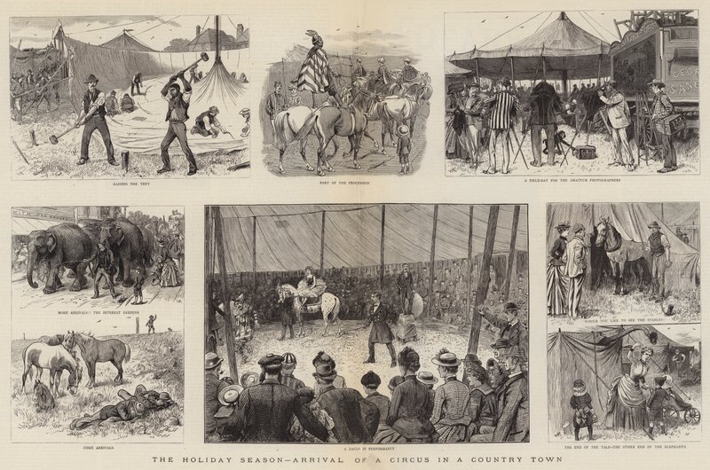 Feriesæsonen, et cirkus ankommer til en by på landet af William Ralston