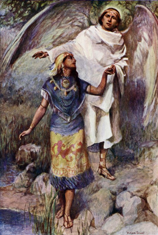 De gamle guder besejret, en prinsesse af det gamle Mexico bliver vist, at en ny tro kommer af William Sewell