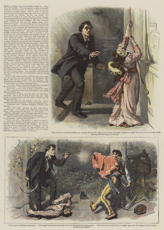 Illustration til An Episode of West Woodlands, af Bret Harte (chromolitho) af William Small