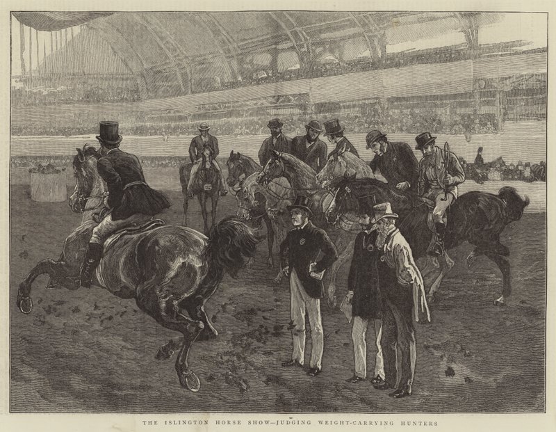 Islington Horse Show, der dømmer vægtbærende jægere af William Small