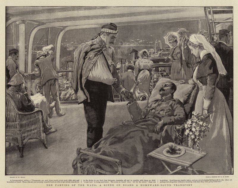 En scene om bord på en transport på vej hjemad af William Small
