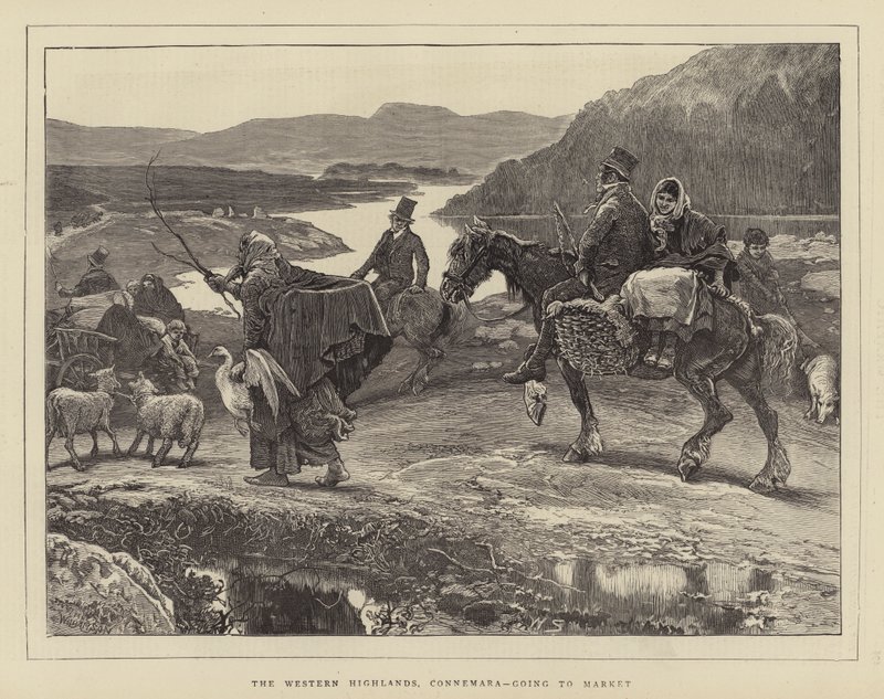 Det vestlige højland, Connemara, på vej til markedet af William Small
