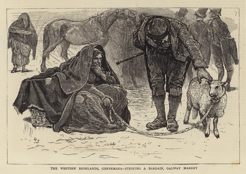 Det vestlige højland, Connemara, gør et godt køb, Galway Market af William Small