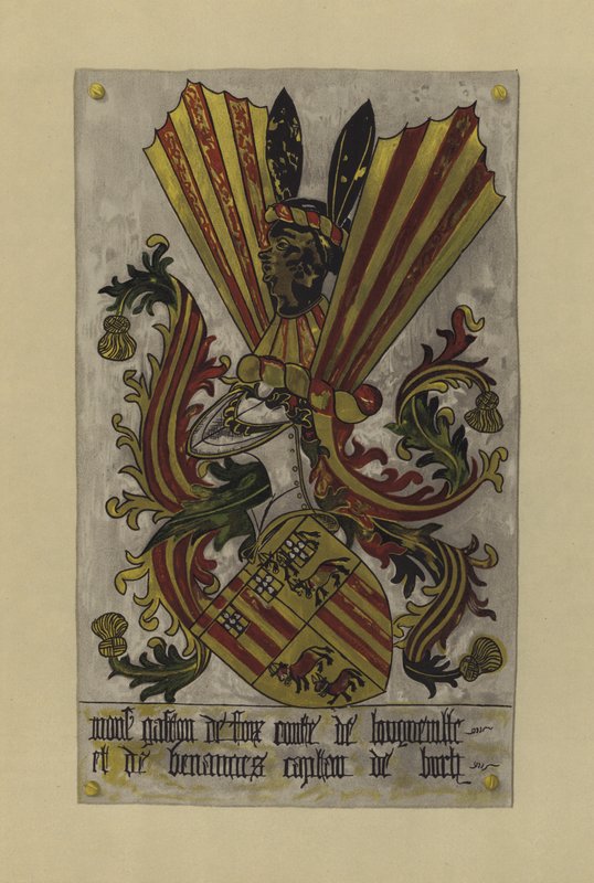 Sir Gaston de Foix, greve af Longueville og Benanges, captan de Buch, ca. 1438-c 1458 (chromolitho) af William St John Hope