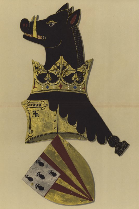 Sir Ralph Bassett, lord Bassett af Drayton, 1368-1390 (chromolitho) af William St John Hope