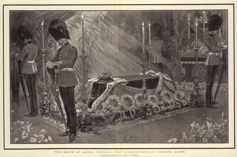 Dronning Victorias død, den liggende i staten i Osborne House af William T. Maud