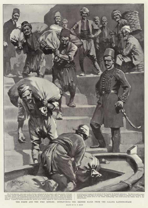 Porte og postkontorer, der sender de britiske post fra Galata-landingspladsen af William T. Maud