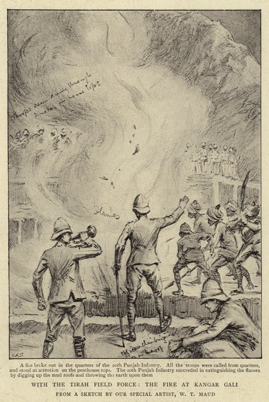 Med Tirah Field Force, ilden ved Kangar Gali af William T. Maud