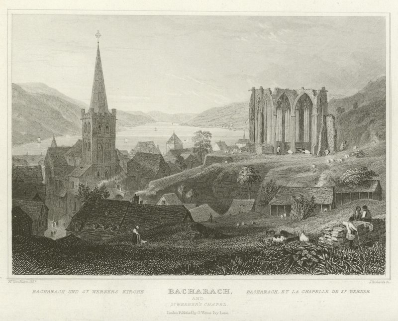 Bacharach og St. Werners Kapel af William Tombleson