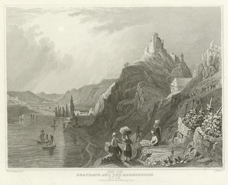 Braubach og Marksburgh af William Tombleson