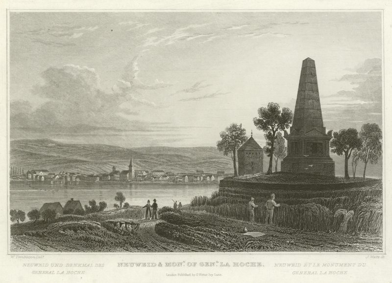 Neuweid og monument for general La Hoche af William Tombleson