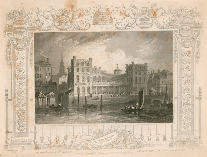 New Hungerford Market, London af William Tombleson