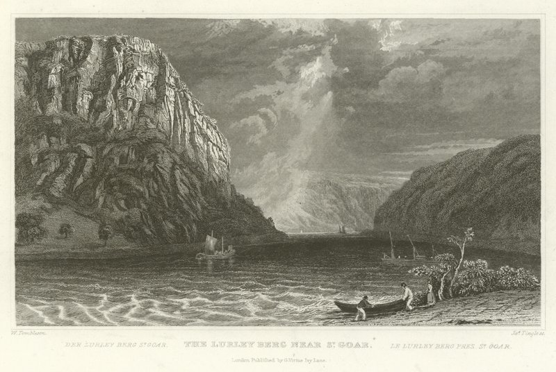 Lurley Berg nær St Goar af William Tombleson