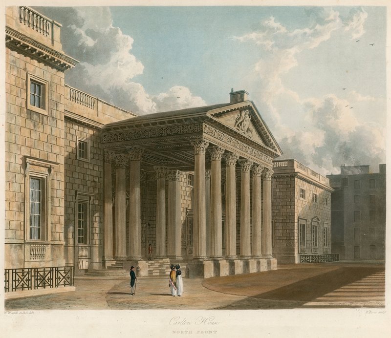 Carlton House, London, nordvendt af William Westall