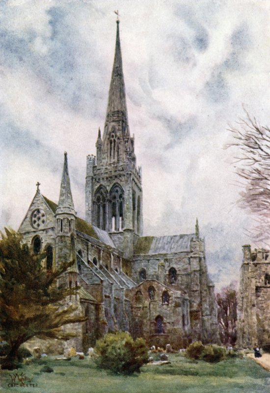 Chester fra det nordøstlige (farve litho) af William Wiehe Collins