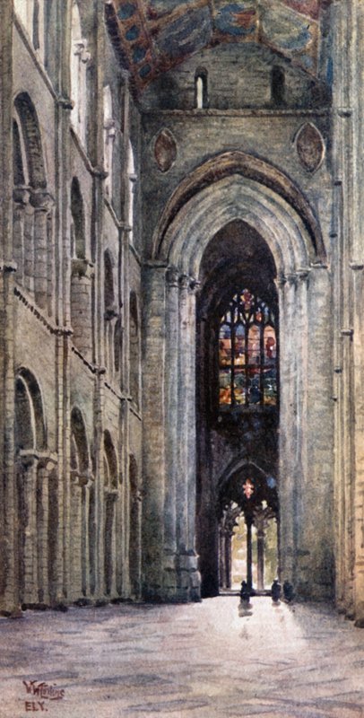 Ely, skibets indre (farve litho) af William Wiehe Collins
