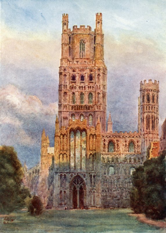 Ely, fra vestfronten (farve litho) af William Wiehe Collins