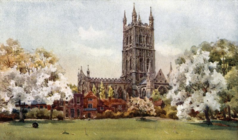 Gloucester fra Paddock (farve litho) af William Wiehe Collins