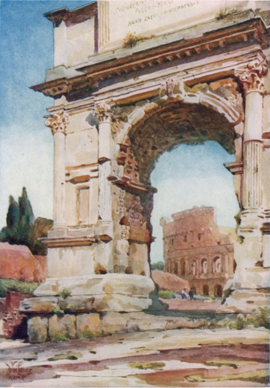 Rom. Titusbuen (farve litho) af William Wiehe Collins