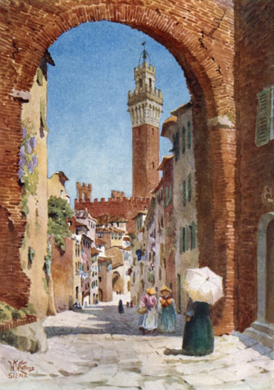 Siena. Interiør af katedralen (farve litho) af William Wiehe Collins