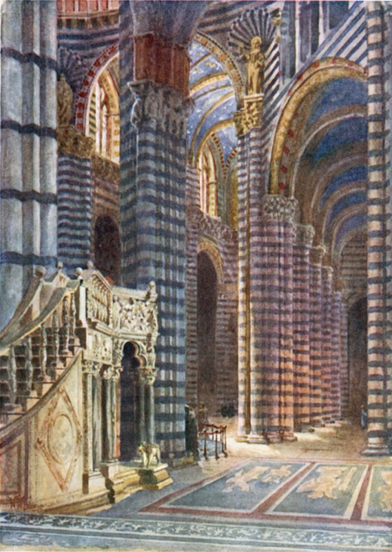 Siena. The Arch of St. Joseph (farve litho) af William Wiehe Collins