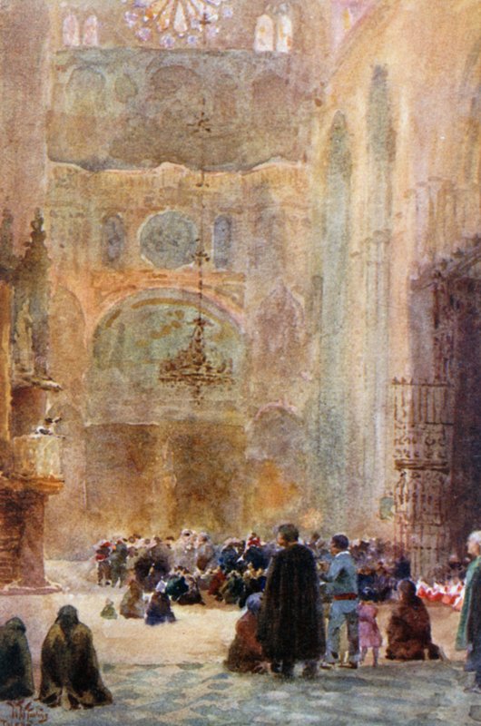 Toledo, det sydlige tværskib (farve litho) af William Wiehe Collins