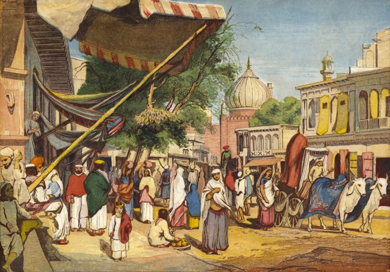 Gade på bagsiden af Jama Masjid, Delhi, Indien af William after Carpenter