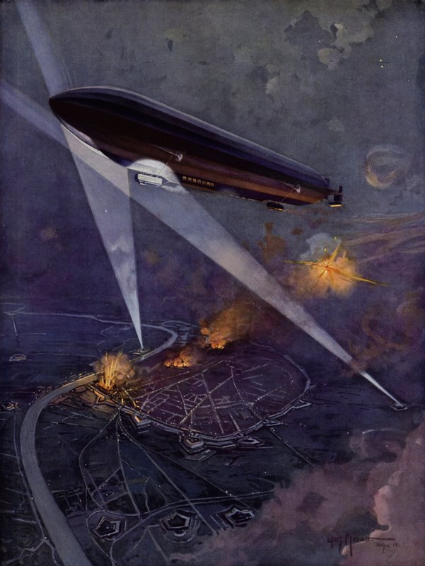En zeppelin over Antwerpen af Willy Moralt