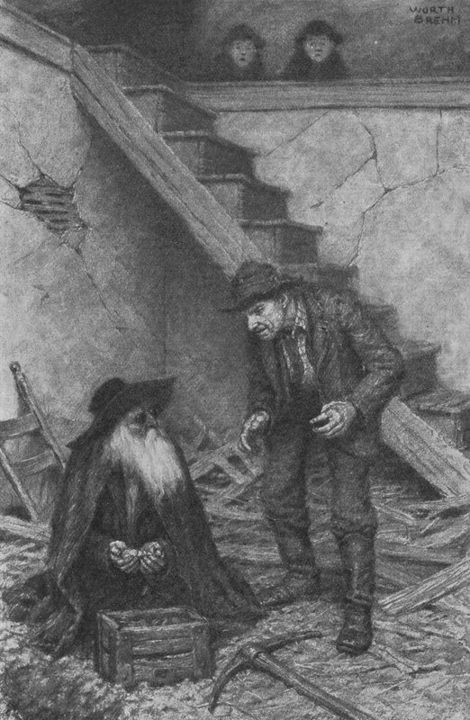 "Pard, der er tusindvis af dollars her," sagde Injun Joe (litho) af Worth Brehm