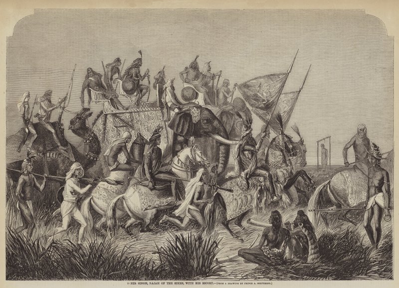 Sohir Singh, Sikhernes Rajah, med sin Escort af after A. Soltykoff