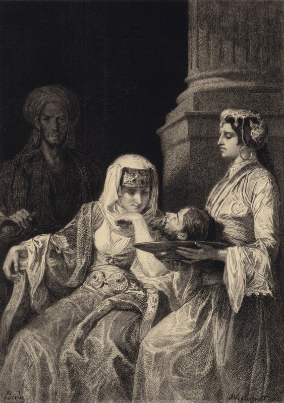 Herodias og Johannes Døberens Hoved af after Albert Robida