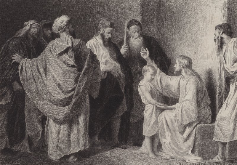 Jesus og et barn af after Albert Robida
