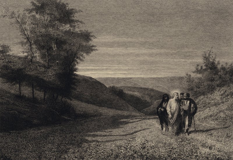 Jesus og hans disciple på vej til Cæsarea af after Albert Robida