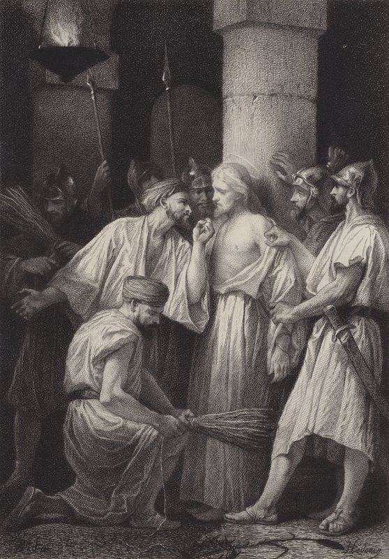 Jesus overleverede til soldaterne af after Albert Robida