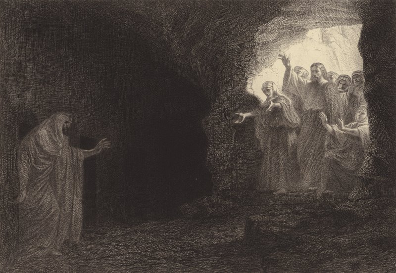 Lazarus, kom frem! af after Albert Robida