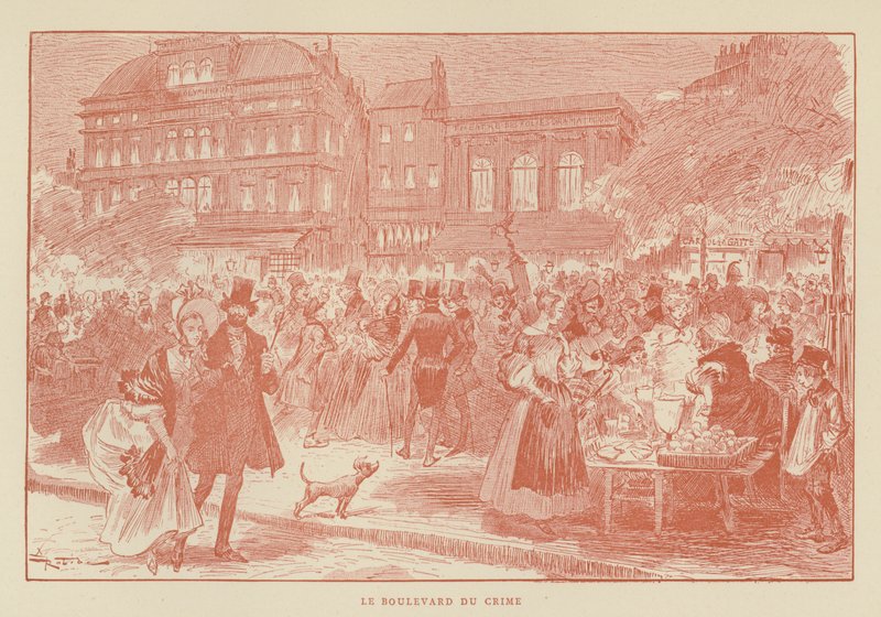 Kriminalitetens boulevard af after Albert Robida