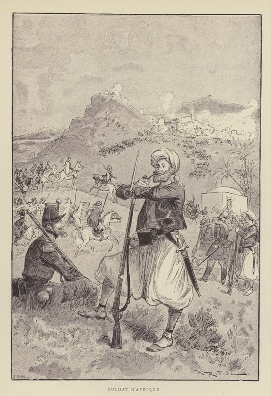afrikansk soldat af after Albert Robida
