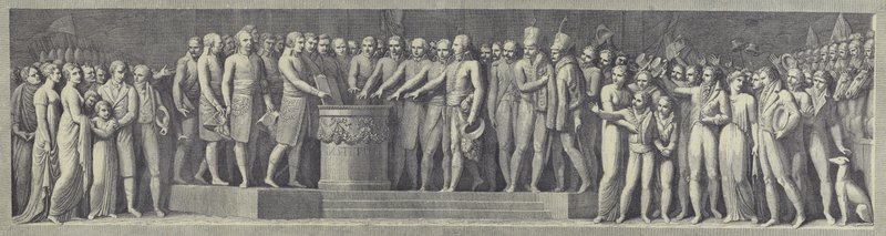 Højtidelig aflæggelse af eden til oprettelse af den cisalpinske republik, 29. juni 1796 af after Andrea Appiani the Elder