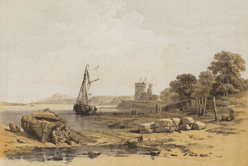Barnbougle Castle (chromolitho) af after C. Stanfield