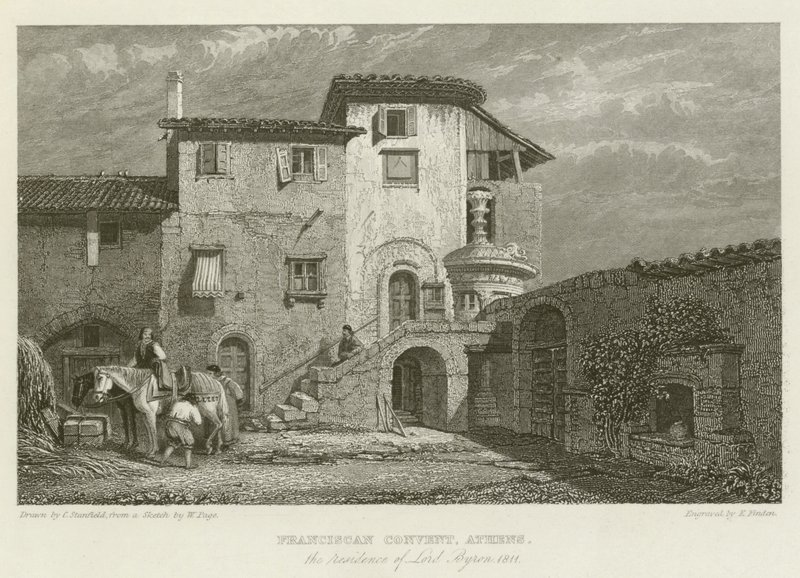 Franciskanerklosteret i Athen, Lord Byrons bolig, 1811 af after C. Stanfield