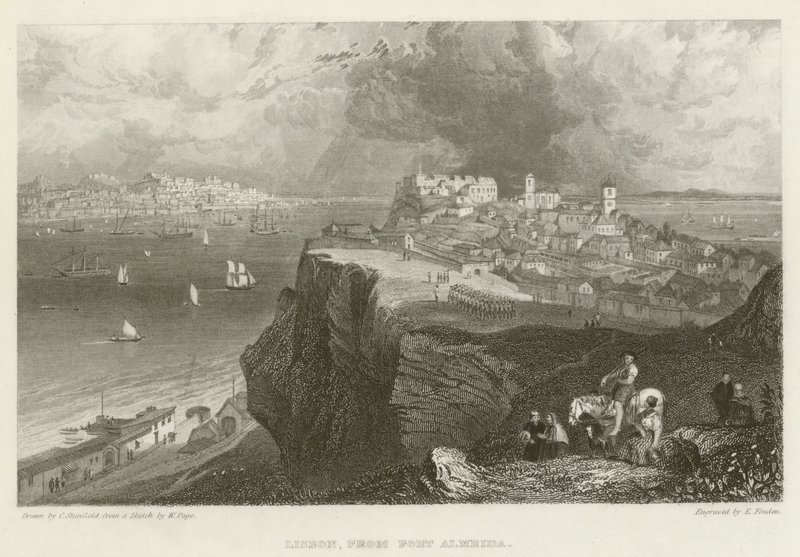 Lissabon, fra Fort Almeida af after C. Stanfield