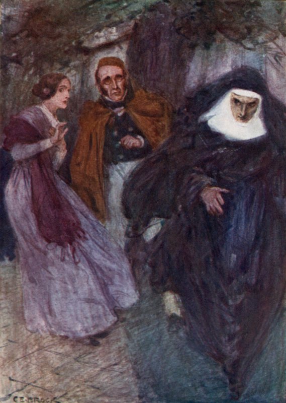 Lucy Snowe og Paul Emanuel i skolens have af after Charles Edmund Brock