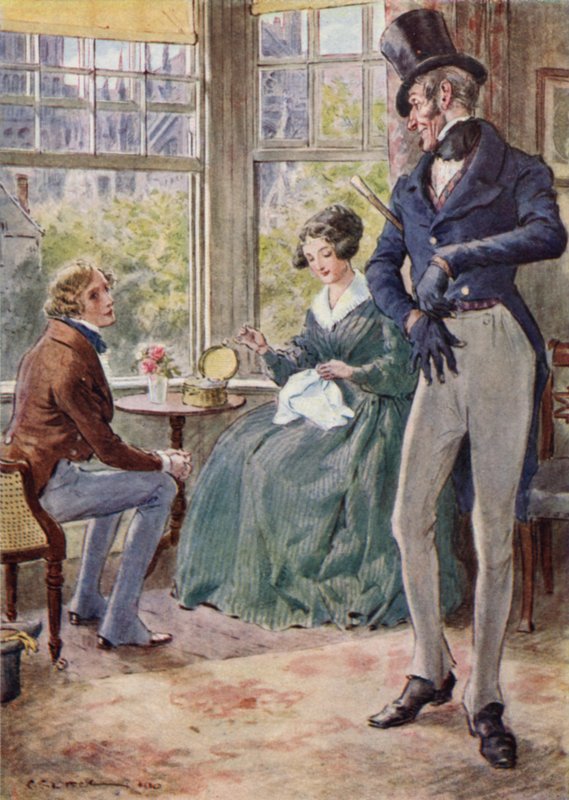 Pen taler med Emily i Kaptajnernes tegnestue af after Charles Edmund Brock