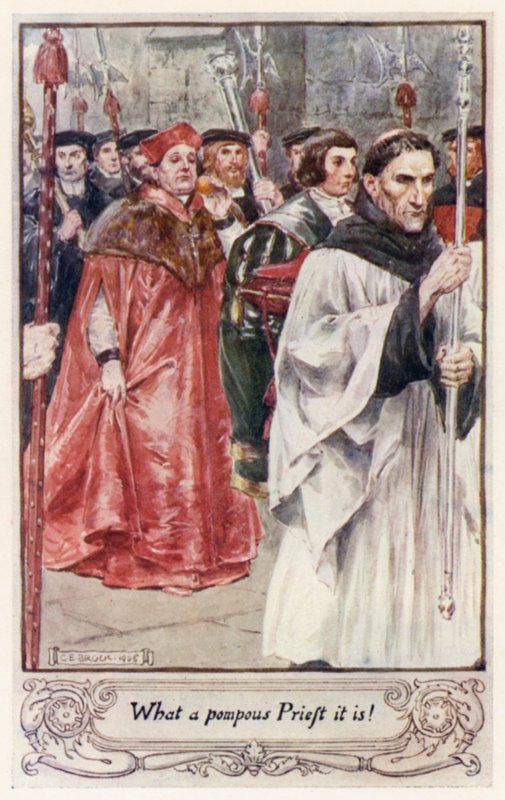 Hvor er det en pompøs præst! af after Charles Edmund Brock
