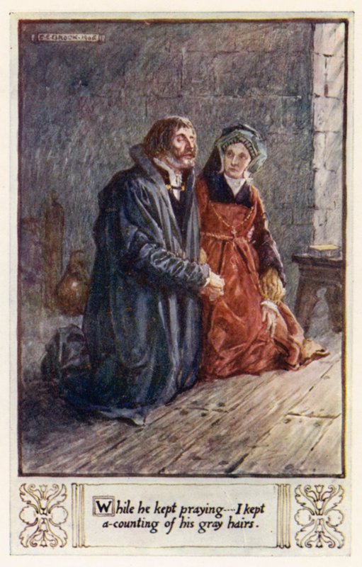 Mens han blev ved med at bede, blev jeg ved med at tælle hans grå hår af after Charles Edmund Brock