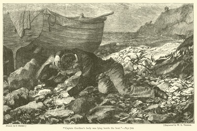 Kaptajn Gardiners lig lå ved siden af båden af after Charles Green