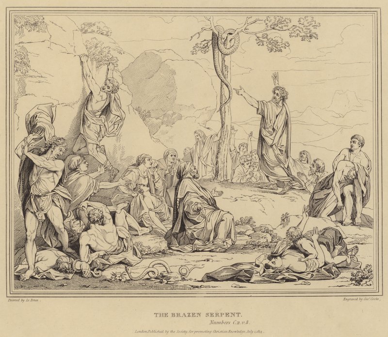 Kobberslangen, 4 Mosebog af after Charles Le Brun